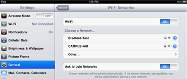 Configuring Wireless Access for iPad Step 5